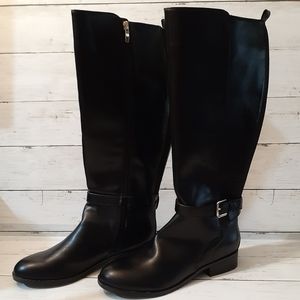 NINE WEST Black Knee High Boots w/side Zipper